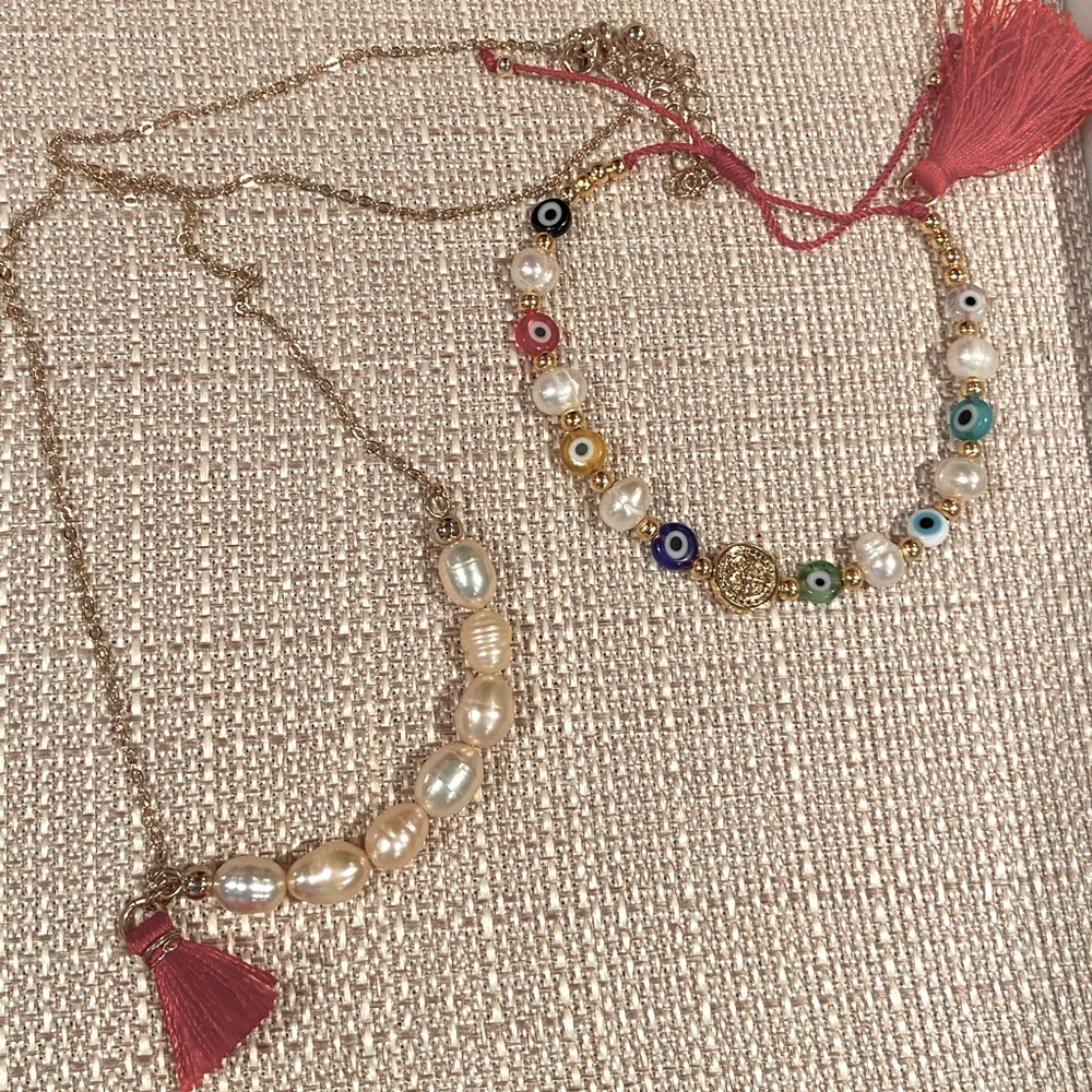 Necklace and Bracelet...pearl accents